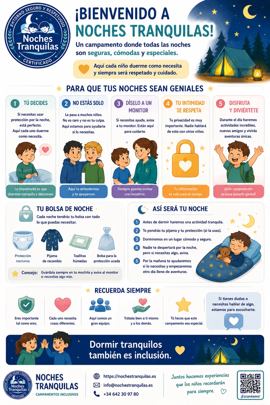 Portada de la guía infantil de Noches Tranquilas