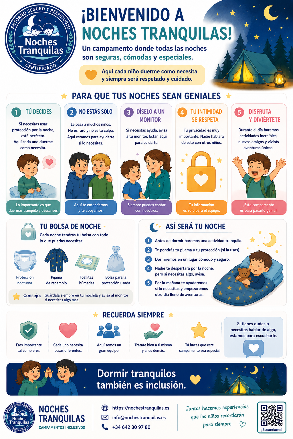 Portada de la guía infantil de Noches Tranquilas